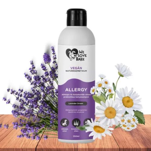 Allergia elleni kutyasampon, gyógyhatású prebiotikumos összetevőkkel - Allergy 250 ml (We Love Bark)